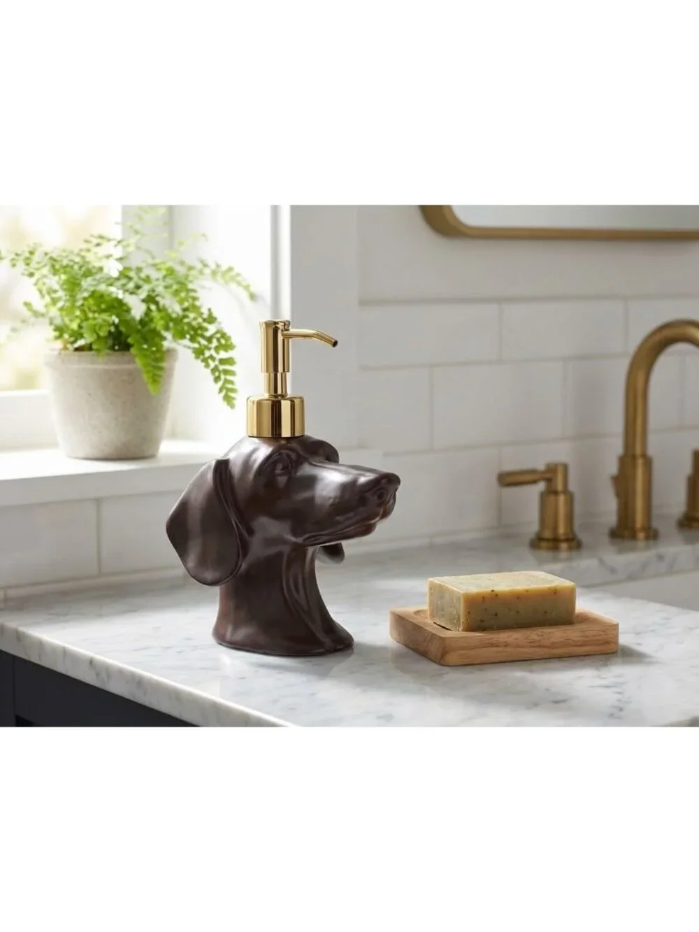 Dachshund Dog Soap Dispenser - Cute Ceramic Pump for Kitchen & Bathroom Gift